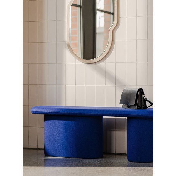 Niebieska wełniana tapicerowana ławka Rull – noo.ma-image-1