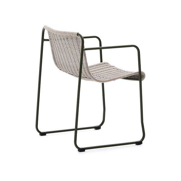 Szarozielone metalowe krzesło ogrodowe Maurina – Kave Home-image-4