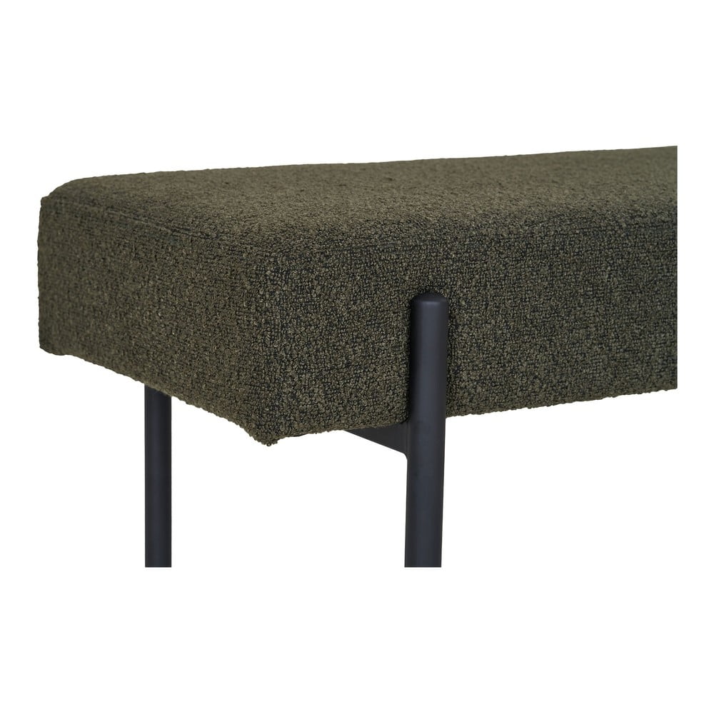 Ciemnozielona  ławka z materiału bouclé Swindon – House Nordic (zdjęcie 4)