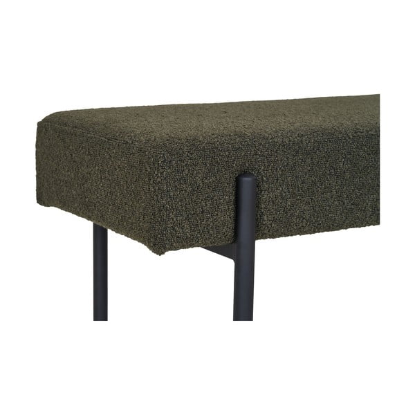 Ciemnozielona  ławka z materiału bouclé Swindon – House Nordic-image-3