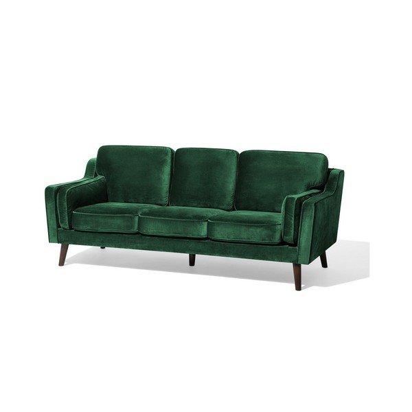 Szmaragdowa sofa 3-osobowa z obiciem o wyglądzie aksamitu Monobeli Steven-image-2