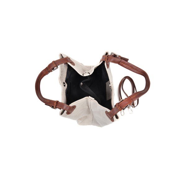 Skórzana torebka Luisa Vanini 841 Beige-image-3