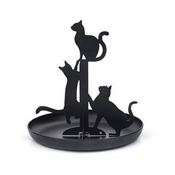 Czarny stojak na biżuterię Kikkerland Cats