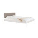 Białe stalowe tapicerowane łóżko dwuosobowe ze stelażem 160x200 cm Eton Basic – noo.ma