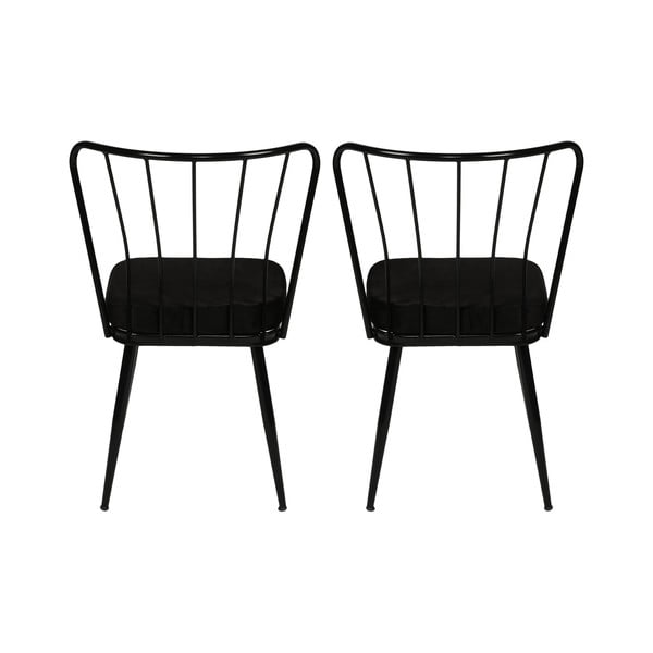 Czarne metalowe krzesła zestaw 2 szt. Yildiz – Kalune Design-image-3
