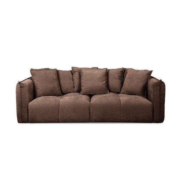 Brązowa sofa z tkaniny szenilowej Harlem – Bobochic Paris
