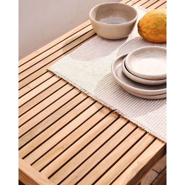 Ogrodowy stolik barowy z litego drewna tekowego 140x70 cm Canadell – Kave Home-image-4