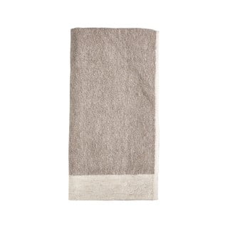 Brązowy ręcznik z domieszką lnu 100x50 cm Inu − Zone