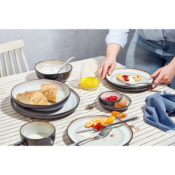 Czarny/beżowy kamionkowy kubek 420 ml Lunar – Salt&Pepper-image-4