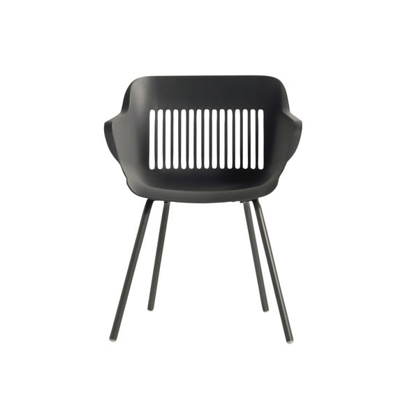 Ciemnoszare plastikowe krzesła ogrodowe zestaw 2 szt. Jill Rondo – Hartman-image-2