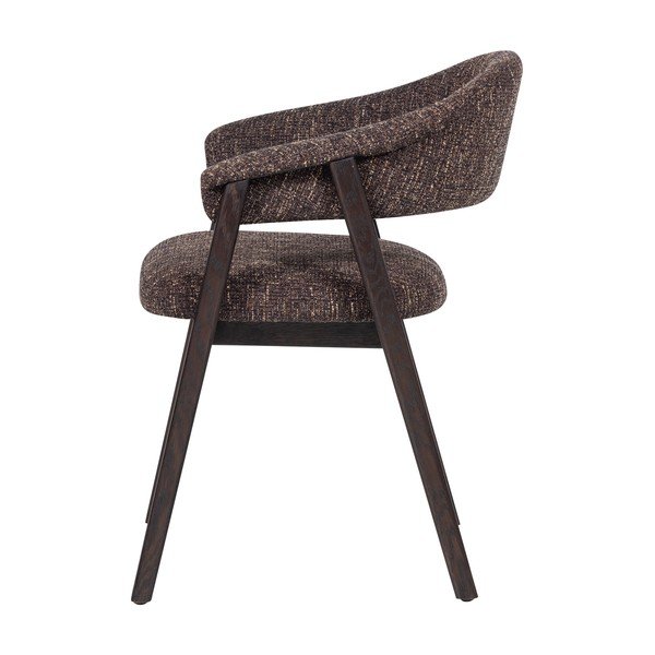 Ciemnobrązowe tapicerowane krzesło z podłokietnikami Tunar – WOOOD-image-3