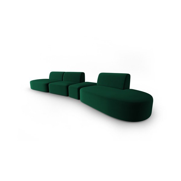 Zielona aksamitna sofa prawostronna 428 cm Paolo – Milo Casa-image-2