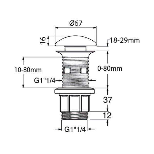 Korek do umywalki Blok – Sapho-image-1