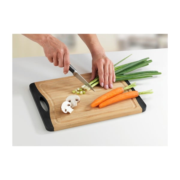 Antypoślizgowa deska do krojenia z drewna bambusowego Wenko, 33x23 cm-image-2