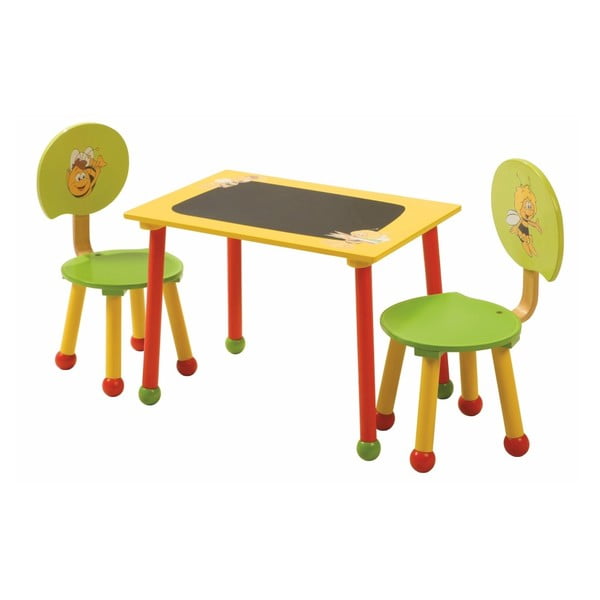 Zielony stolik dziecięcy z 2 krzesełkami Roba Kids Pszczółka Maja