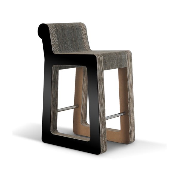 Barowe kartonowe krzesło Knob Stool Black