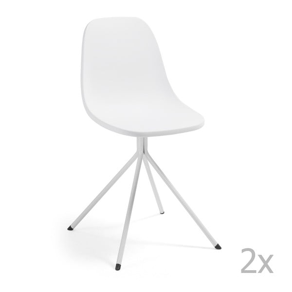 Zestaw 2 białych krzeseł do jadalni La Forma Mint