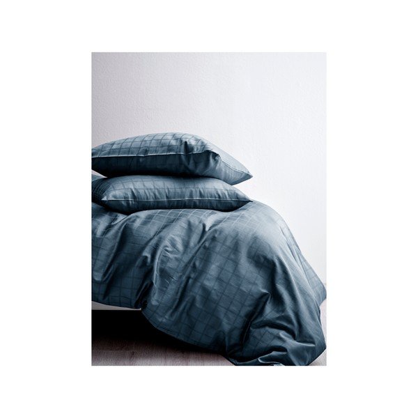 Ciemnoniebieska adamaszkowa pościel dwuosobowa 200x220 cm Clear – Södahl-image-1