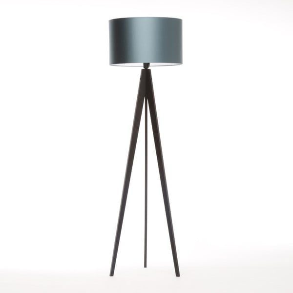 Niebieska lampa stojąca 4room Artist, czarna lakierowana brzoza, 150 cm