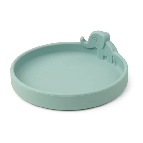 Niebieski silikonowy talerz dla dzieci ø 16 cm Elphee – Done by Deer-image-2