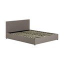 Szare tapicerowane łóżko dwuosobowe ze schowkiem i stelażem 180x200 cm Nahiri – Kave Home