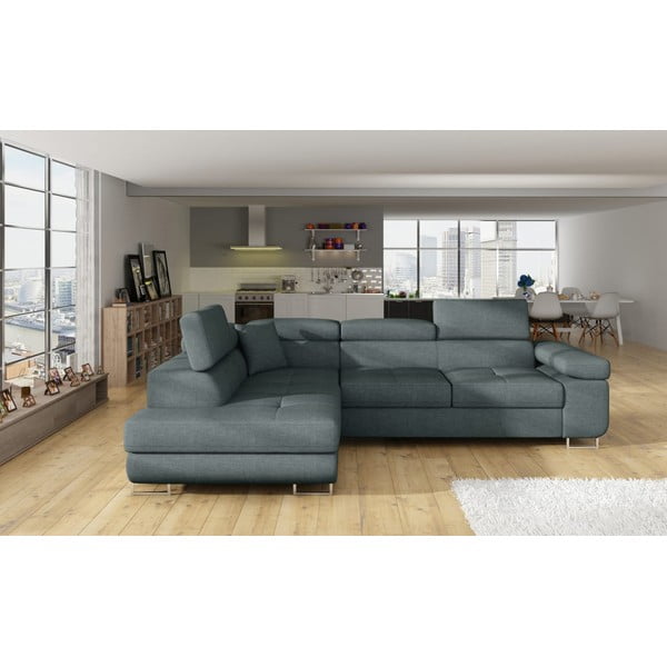 Niebieski rozkładany/ze schowkiem narożnik (lewostronny/w kształcie litery L) Anton – ELTAP-image-1