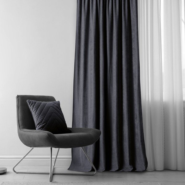 Antracytowa zasłona 140x270 cm Milana – Homede-image-1