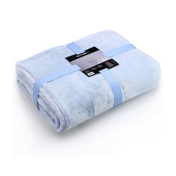 Jasnoniebieski koc z mikrowłókna DecoKing Fluff BabyBlue, 170x210 cm-image-3