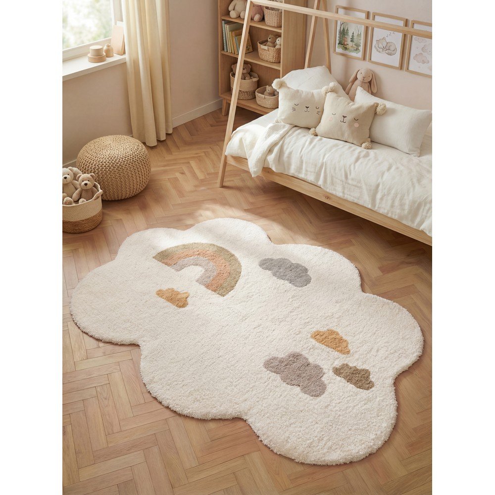 Kremowy bawełniany dywan dziecięcy odpowiedni do prania/tkany ręcznie 140x200 cm Snuggle Willy – Hanse Home (zdjęcie 4)