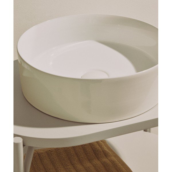 Biała ceramiczna okrągła umywalka ø 36 cm Ovara – Kave Home-image-3