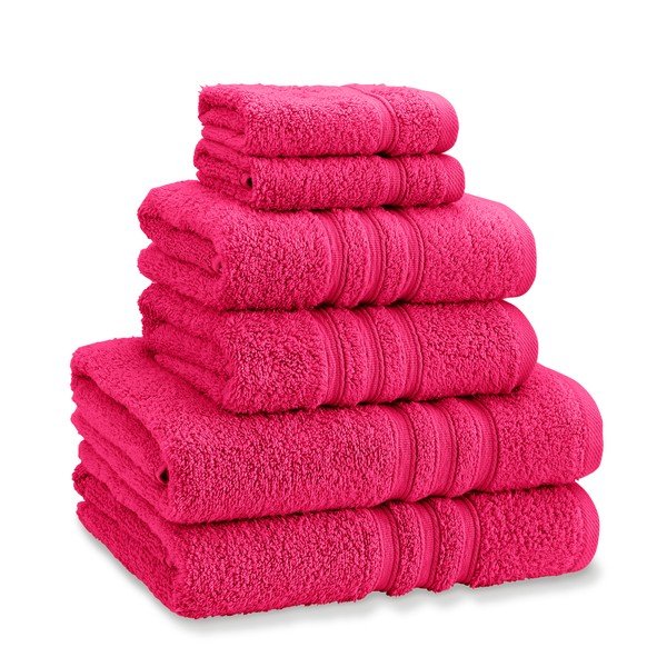 Ciemnoróżowe bawełniane ręczniki zestaw 6 szt. frotte Zero Twist – Catherine Lansfield