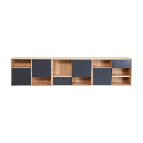 Czarno-naturalna niska komoda w dekorze dębu 267x61 cm Mistral – Hammel Furniture
