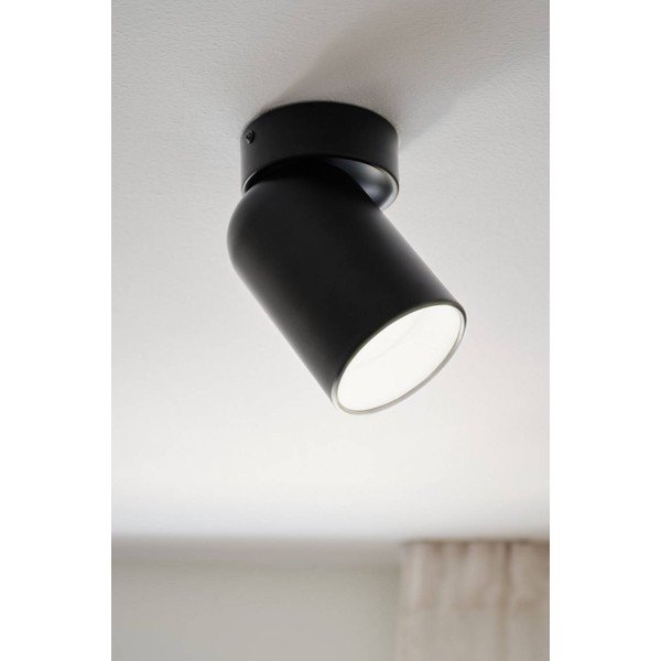 Czarna metalowa lampa punktowa z elastyczną konstrukcją/ze ściemniaczem ø 10,5 cm Ara – Jotex-image-1
