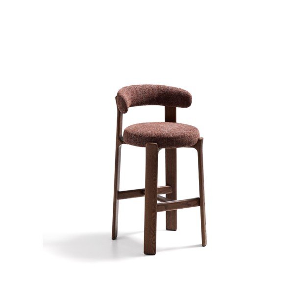 Hoker w kolorze brązowo-ciemnonaturalnym z litego drewna jesionowego (wysokość siedziska 75 cm) Granite – Kave Home