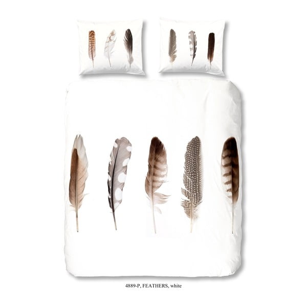 Biała pościel Muller Textiel Feathers, 140x200 cm