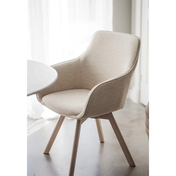 Beżowe tapicerowane fotele jadalniane zestaw 2 szt. Alison – Rowico-image-1