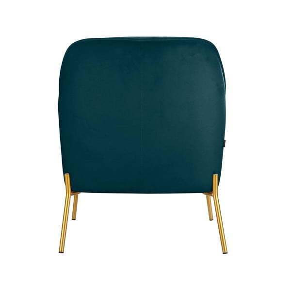 Zielononiebieski aksamitny fotel Runa – Støraa-image-2