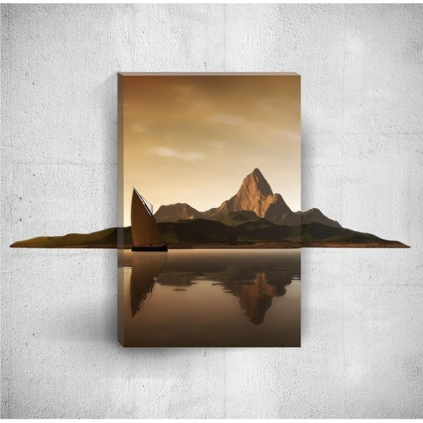 Obraz 3D Mosticx Hills With Boat, 40x60 cm