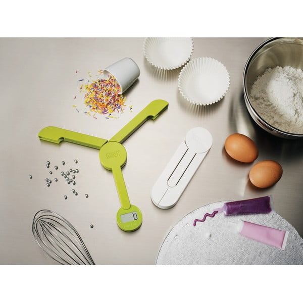 Zielona cyfrowa waga składana Joseph Joseph TriScale-image-1