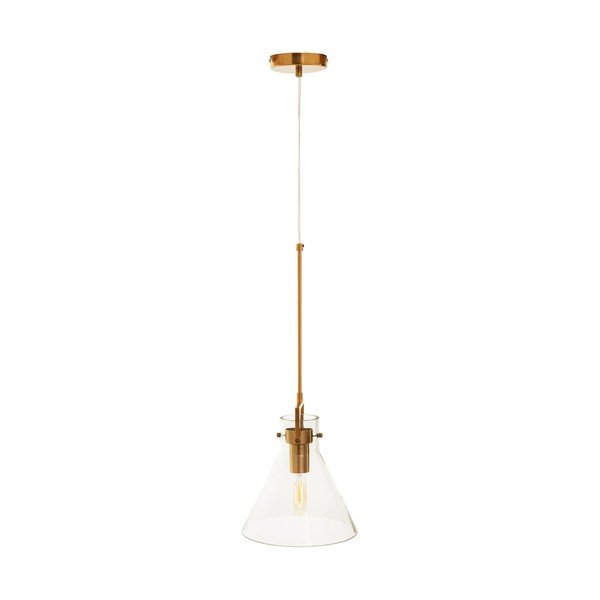 Metalowa lampa wisząca w kolorze złota ze szklanym kloszem ø 25 cm Trieste – Premier Housewares-image-2