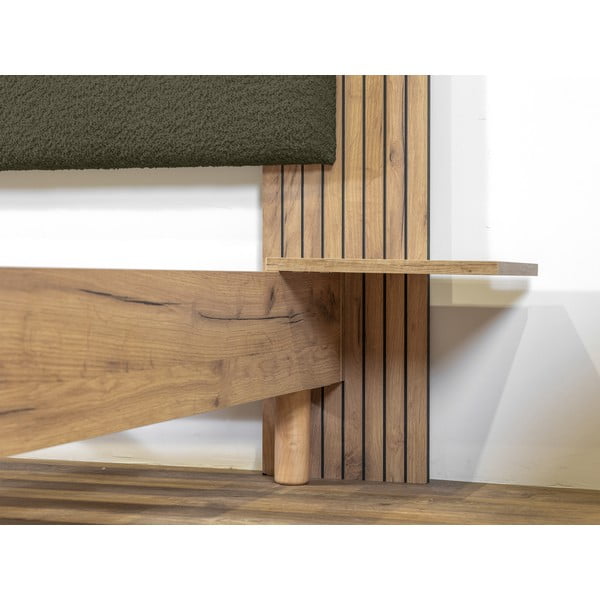 Zielone łóżko dwuosobowe ze stelażem 160x200 cm Lior – Bobochic Paris-image-3