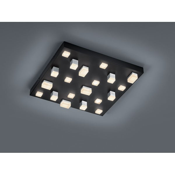 Czarna lampa sufitowa LED z metalowym kloszem 45x45 cm Civeto – CINQUE-image-1