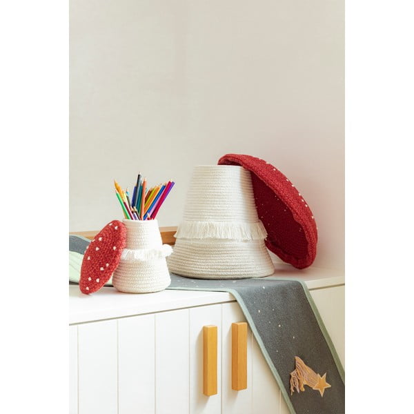 Czerwono-kremowy tekstylny dziecięcy kosz na zabawki ø 38x33 cm Big Mushroom – Lorena Canals-image-3