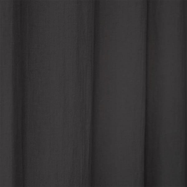 Ciemnoszara lniana zasłona na troczki Linen Tales Night Time, 250x140 cm-image-1