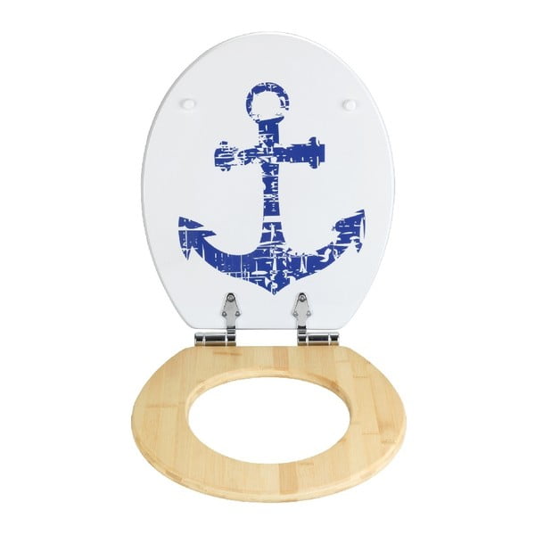 Deska sedesowa z bambusu i płyty pilśniowej Wenko Steering Wheel, 44x37,5 cm-image-1