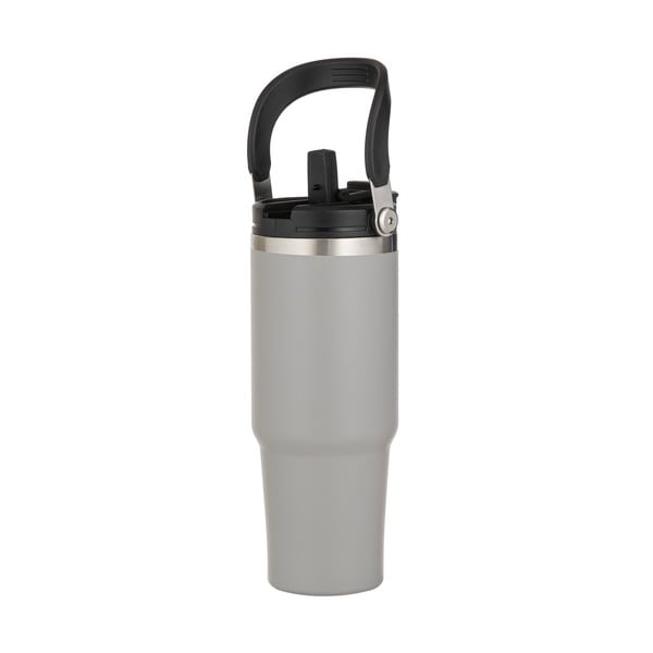 Szara podróżna butelka ze stali nierdzewnej 1 l Eco – Ladelle-image-3