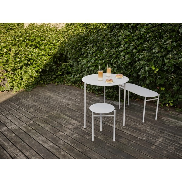 Jasnoszara metalowa ławka ogrodowa Disc – Zone-image-1