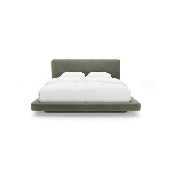 Zielone tapicerowane łóżko dwuosobowe 180x200 cm Linea – Micadoni -image-3