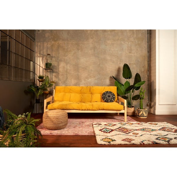 Sofa rozkładana ze sztruksową tapicerką Karup Design Grab Raw/Honey-image-1