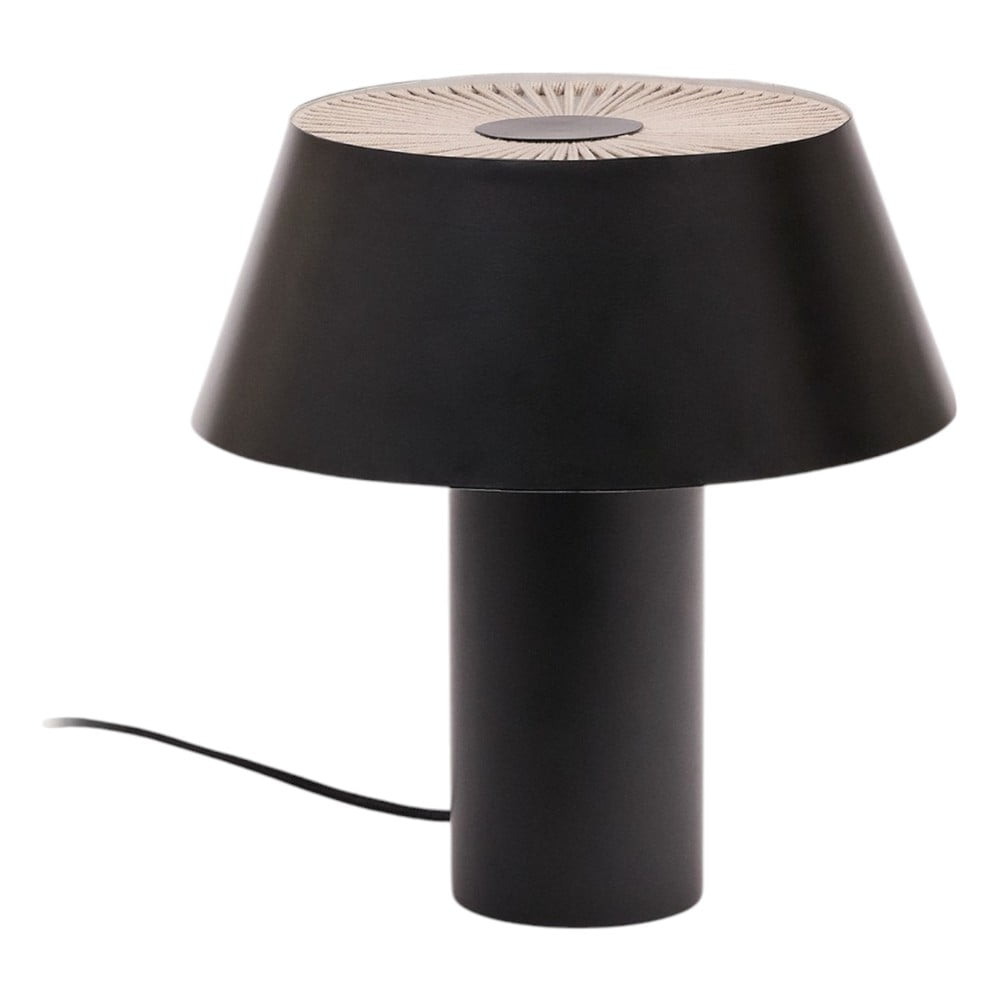 Czarna lampa stołowa z metalowym kloszem (wysokość 32 cm) Ancare – Kave Home